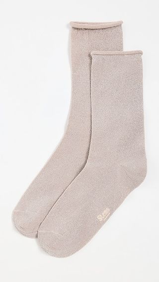 Stems Fine Metallic Rolled Socks