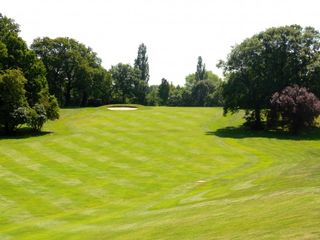 Highgate Golf Club 9th hole as seen from the top of the reservoir