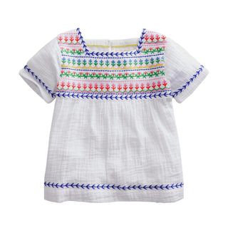 Boden Embroidered Trim Top