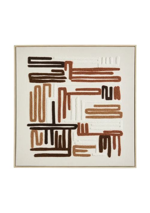 Brown Tufted Abstract Framed Canvas