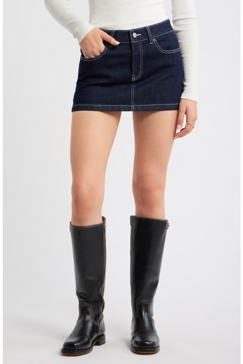 Low Rise Denim Miniskirt