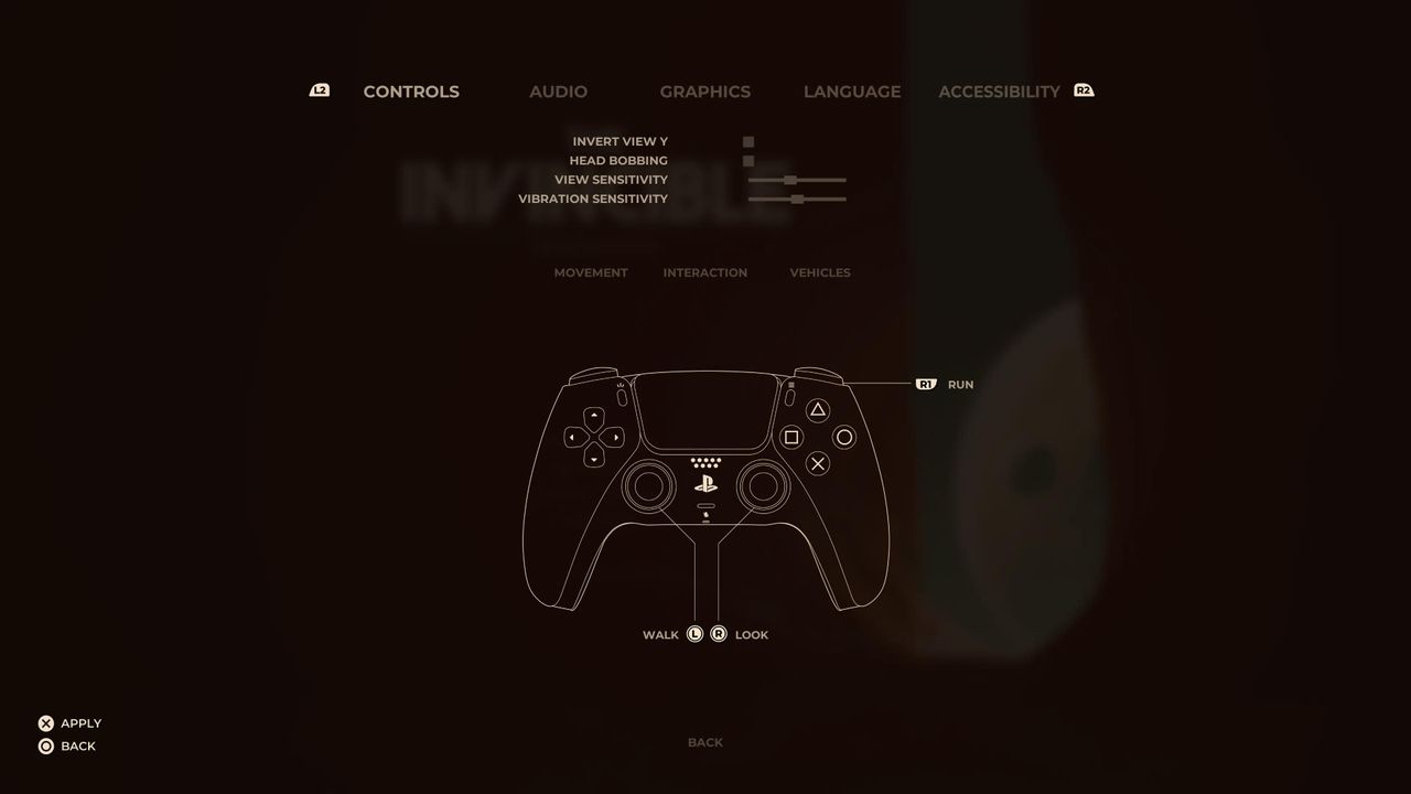 Menu shots from the game The Invincible