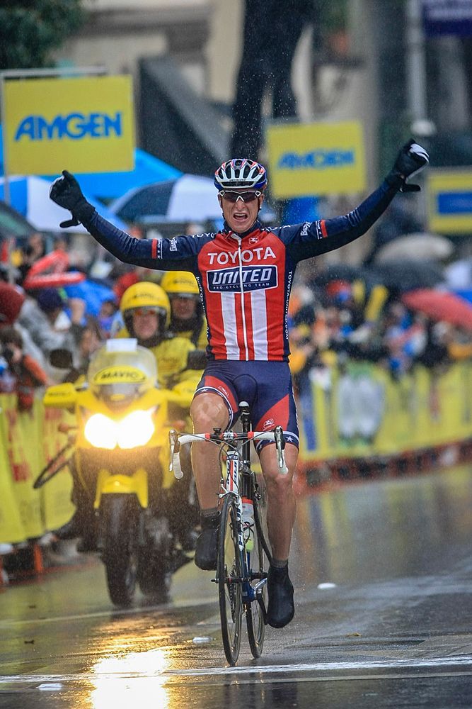 Dominique Rollin (Toyota United) won one of the more miserable days of US stage racing during the 2008 edition