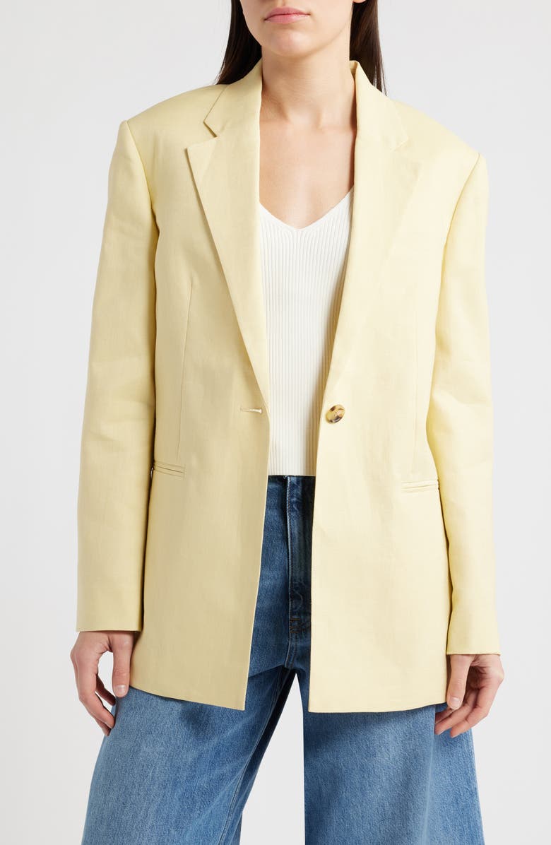 One-Button Linen Blazer
