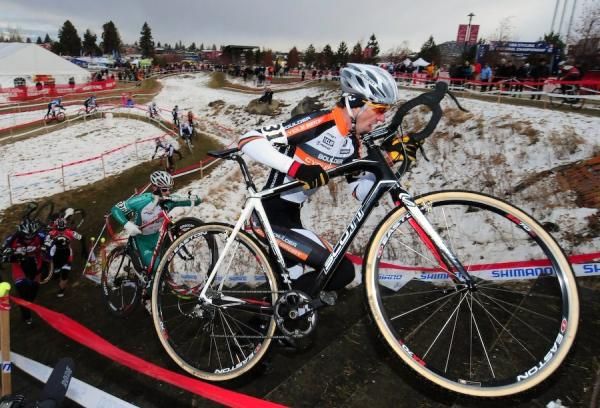 Peter Webber (Boulder Cycle Sports) moving to the front