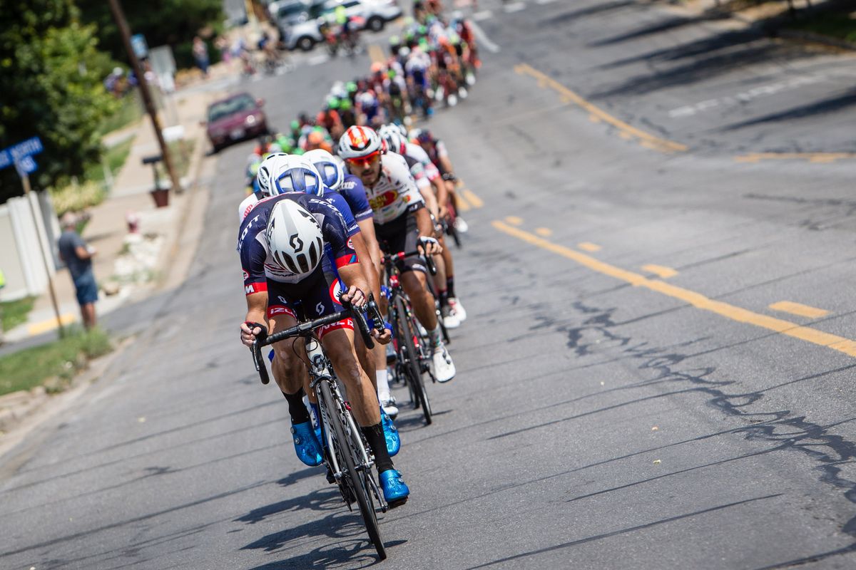 A Hangar 15 rider buries himself near the end of stage 5 at Tour of Utah