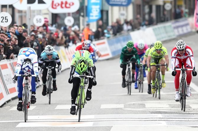 Peter Sagan (Cannondale) wins the sprint on stage 1 of De Panne