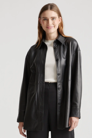 Quince 100% Leather Shirt Jacket