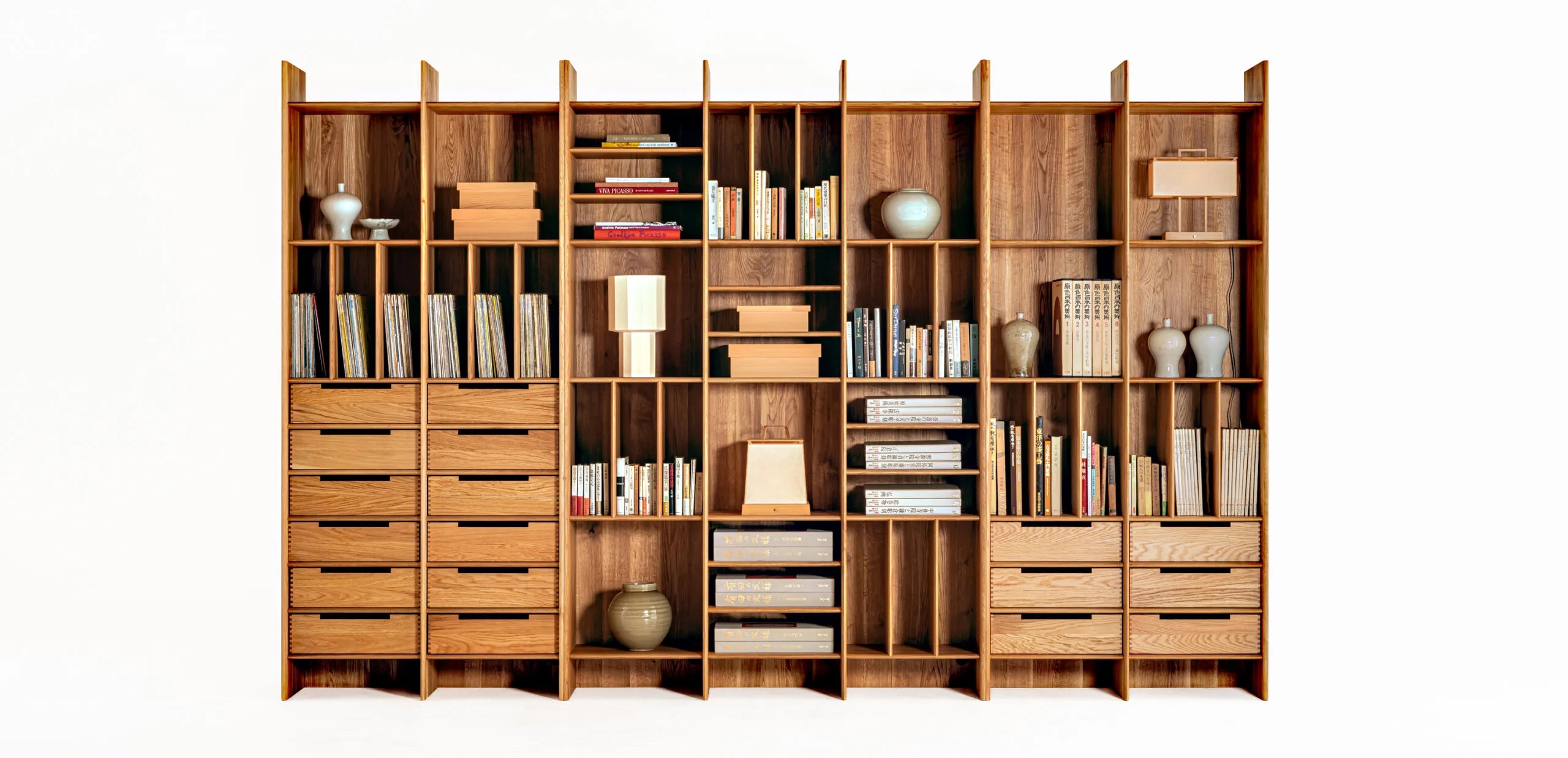 shelving with books and objects