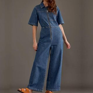 Anthropologie denim jumpsuit