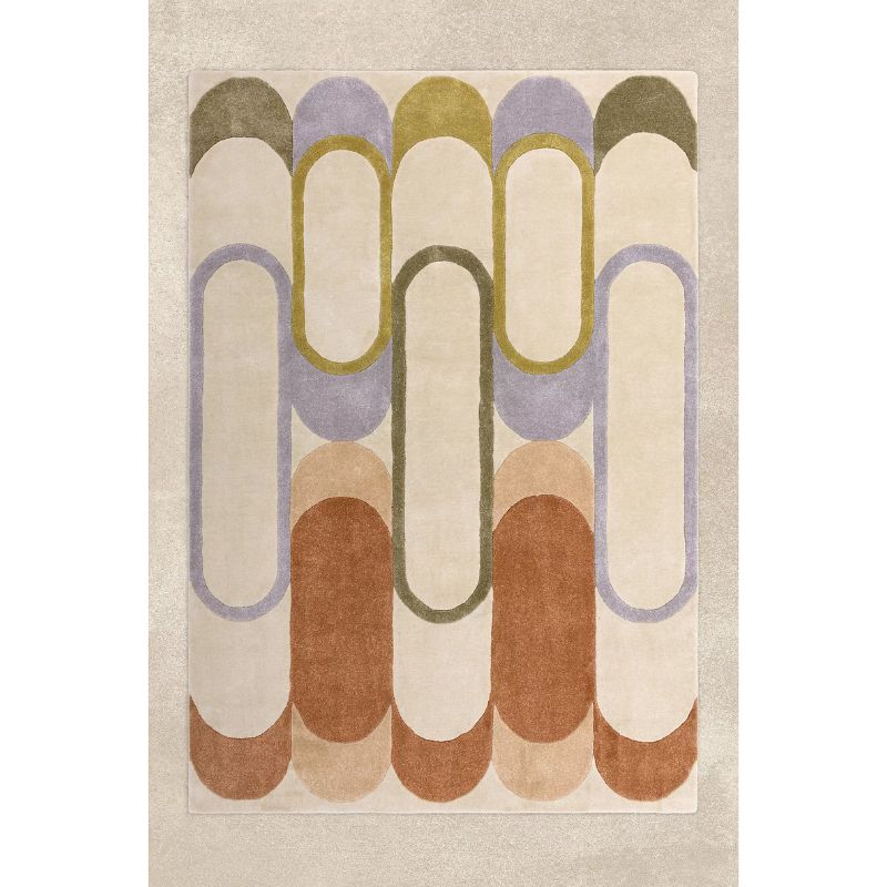 pastel-colored patterned rug
