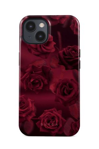 dark red rose print phone case