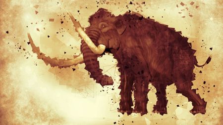 Digitized image of a woolly mammoth