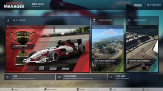 Motorsport Manager Steam main menu
