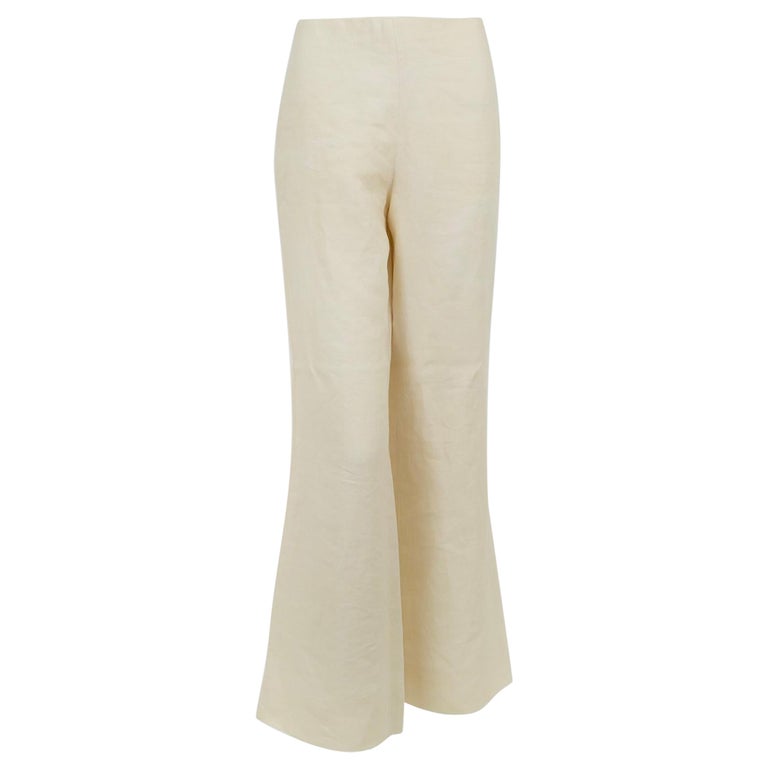 Ralph Lauren Off-White Lined Linen Wide Leg Sailor Dress Pant – Us 4/s, 2001