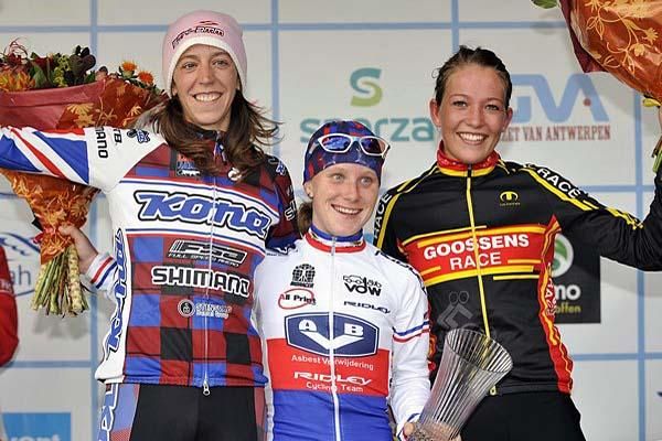 Elite women's Podium: Helen Wyman, Pavla Havlikova, Sophie De Boer