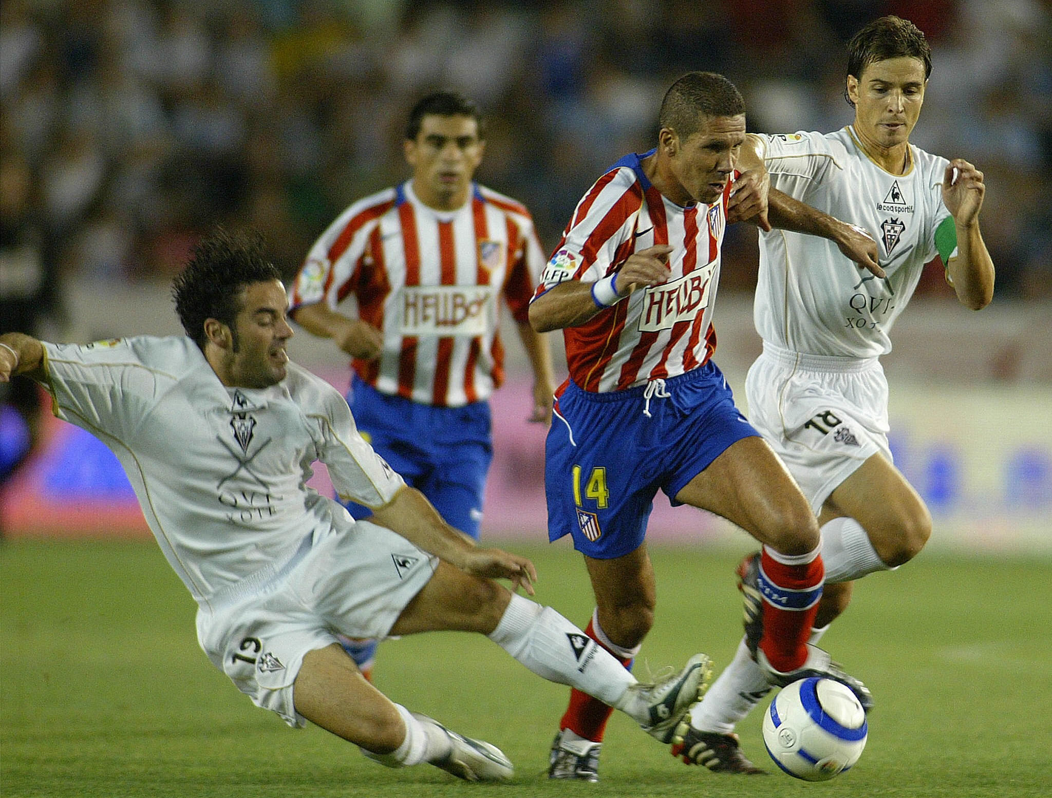 Diego Simeone in action for Atletico Madrid against Albacete in 2004.