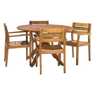 A Renaud 4 - Person Round Outdoor Dining Set