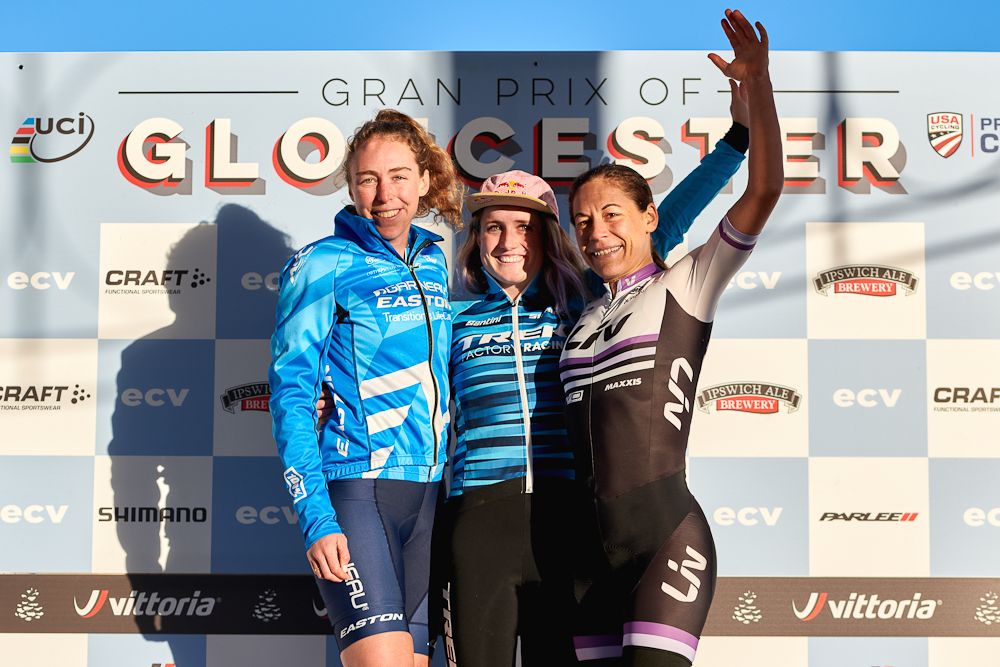 Anthony, Noble and Zaveta on the Gran Prix of Gloucester day 1 podium