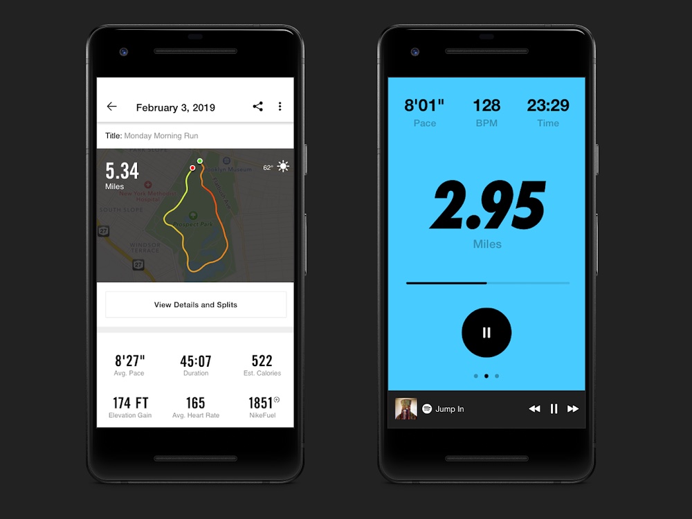 a screenshot from the Nike Run Club running app
