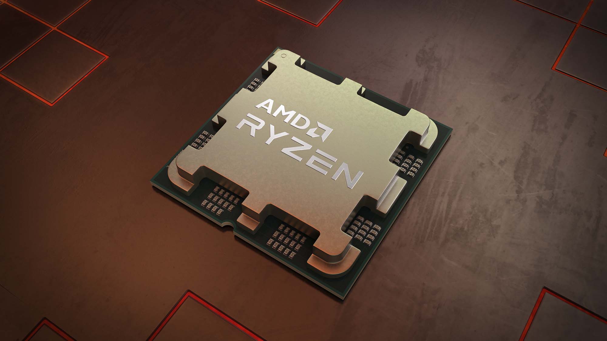 Процессор AMD Zen 4 на металлической поверхности