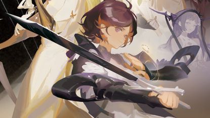 Illustration of Lunarium main character holding a longsword 