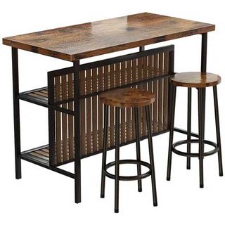 a kitchen island with stools