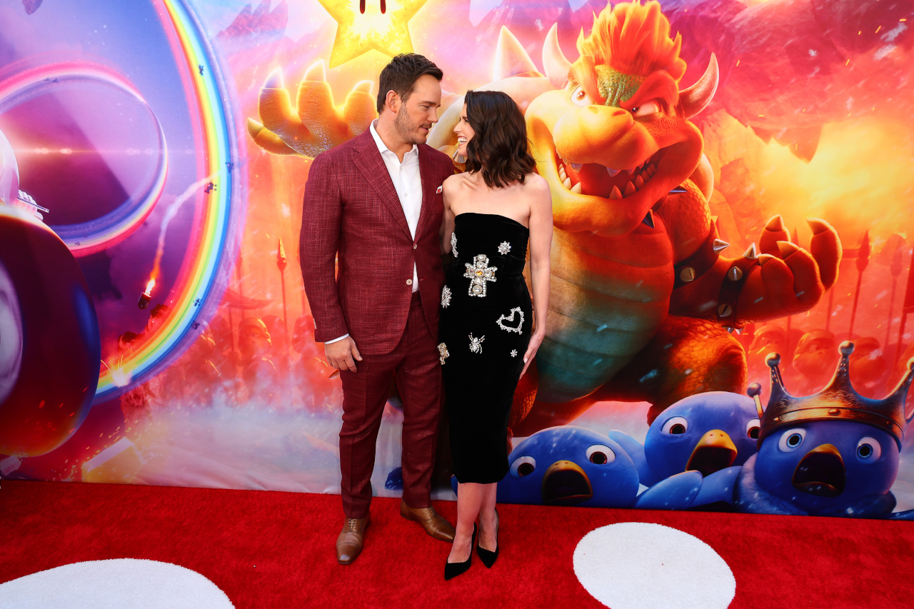 Chris Pratt and Katherine Schwarzenegger at the Super Mario Bros. premiere