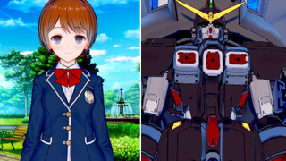 An image displaying an anime girl, and the mecha she has been turned into.