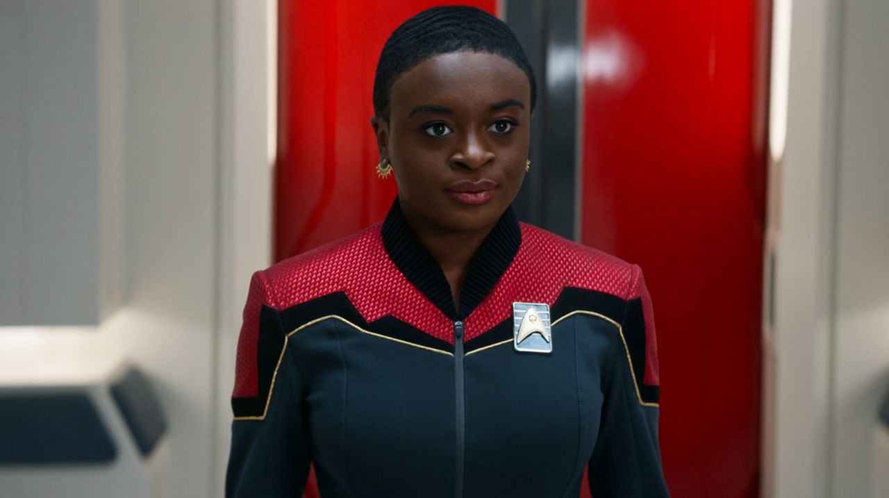 Celia Rose Gooding as Cadet <b>Uhura</b> on Star Trek: Strange New Worlds. 