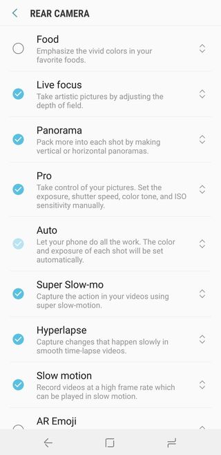 Galaxy S9 camera shooting modes