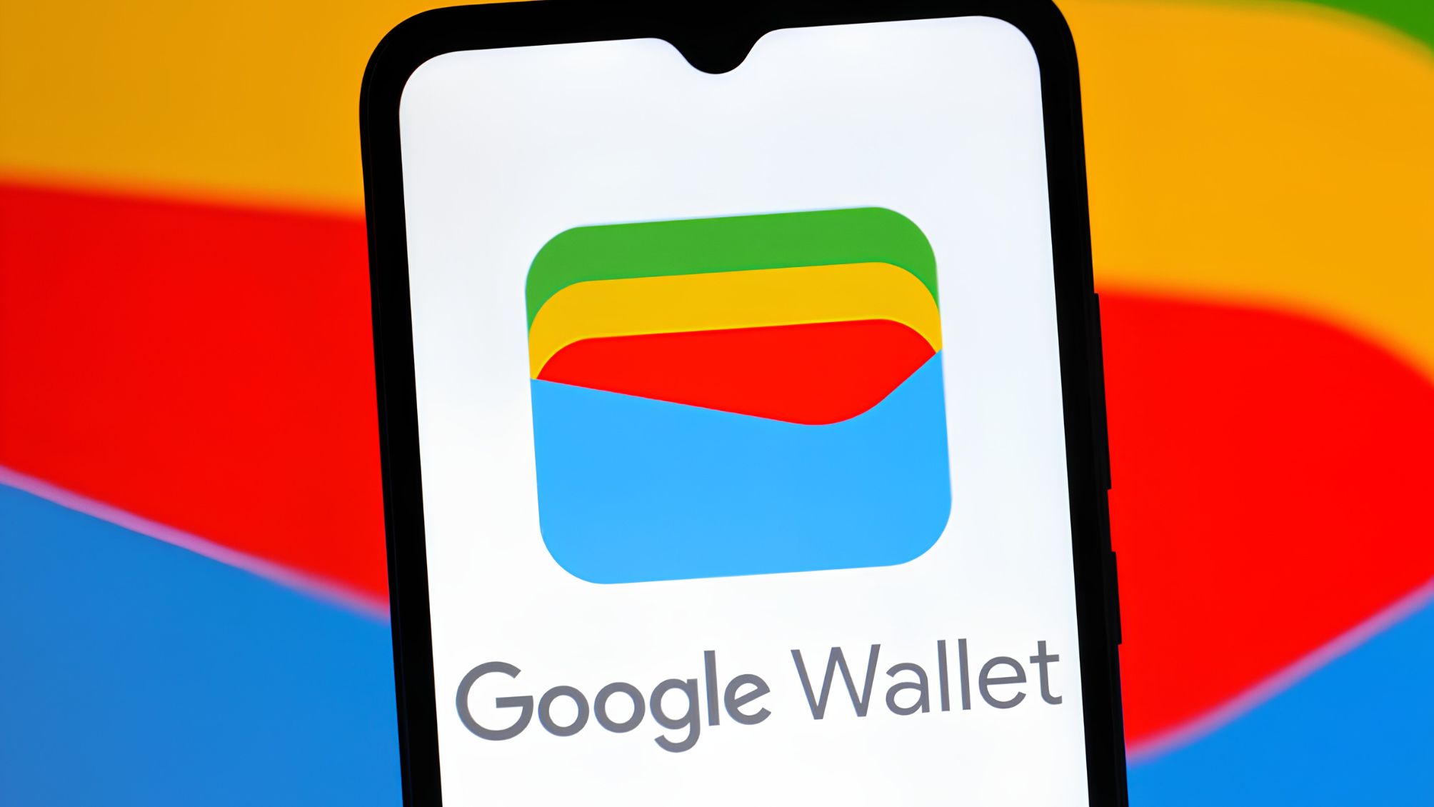 The Google Wallet logo on a smart phone screen 