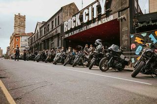 Motorbikes parked outside Nottingham Rock City