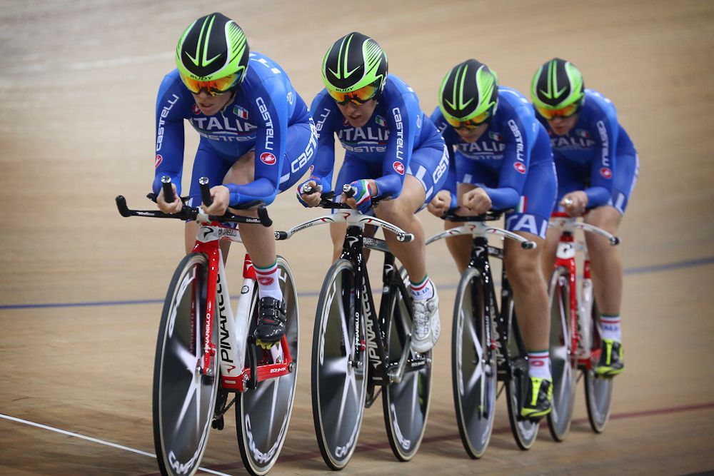The Italian women's pursuit team finished eighth in qualifying