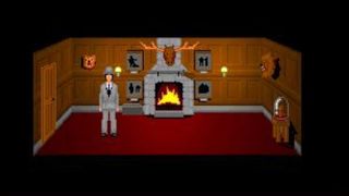5 Days a Stranger screenshot showing a man in a suit standing next to a fireplace