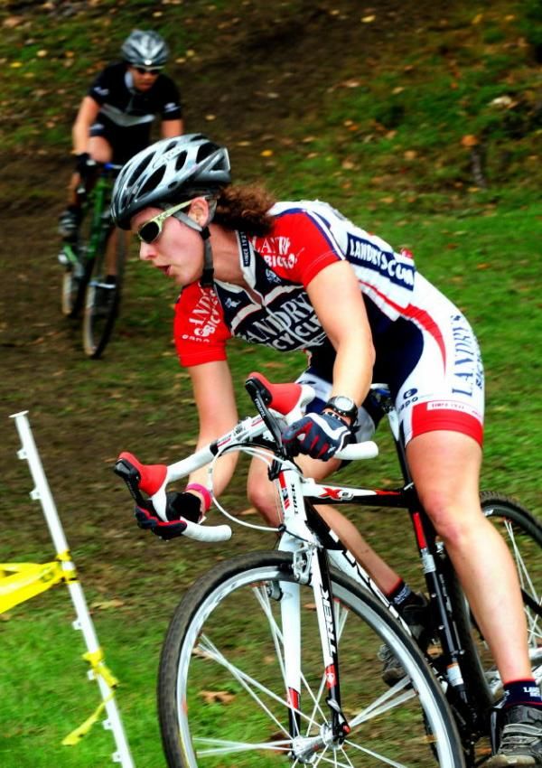 Sara Bresnick-Zocci (Pedal Power Coaching-Landry's) chasing the leaders.