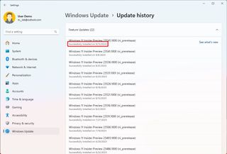 Windows update history error