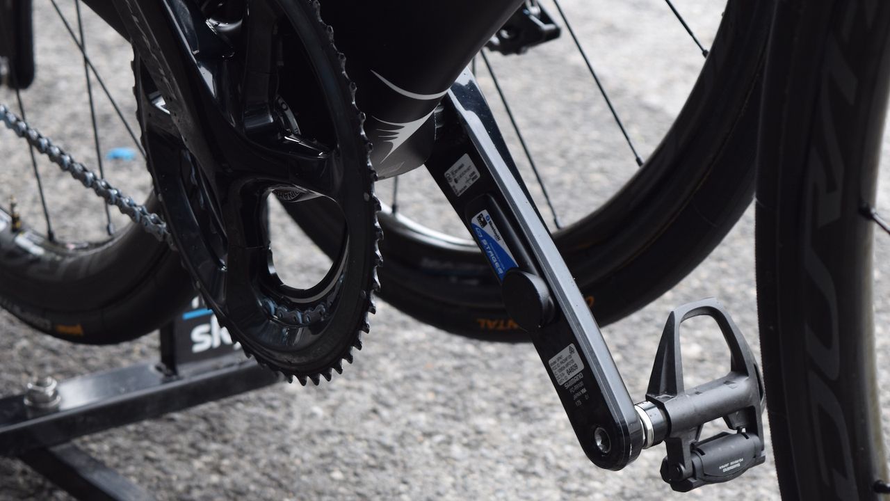 The Team Sky riders have Stages power meters equipped with their cranksets