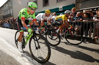 Rigoberto Uran makes his way to the finish of stage 13 at the Tour de France