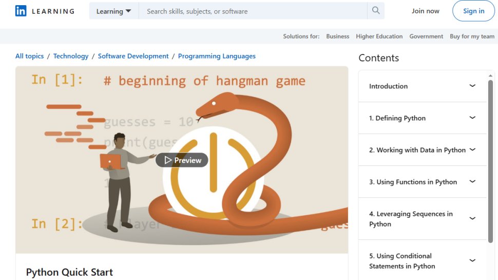 Website screenshot of LinkedIn Learning (March, 2026)