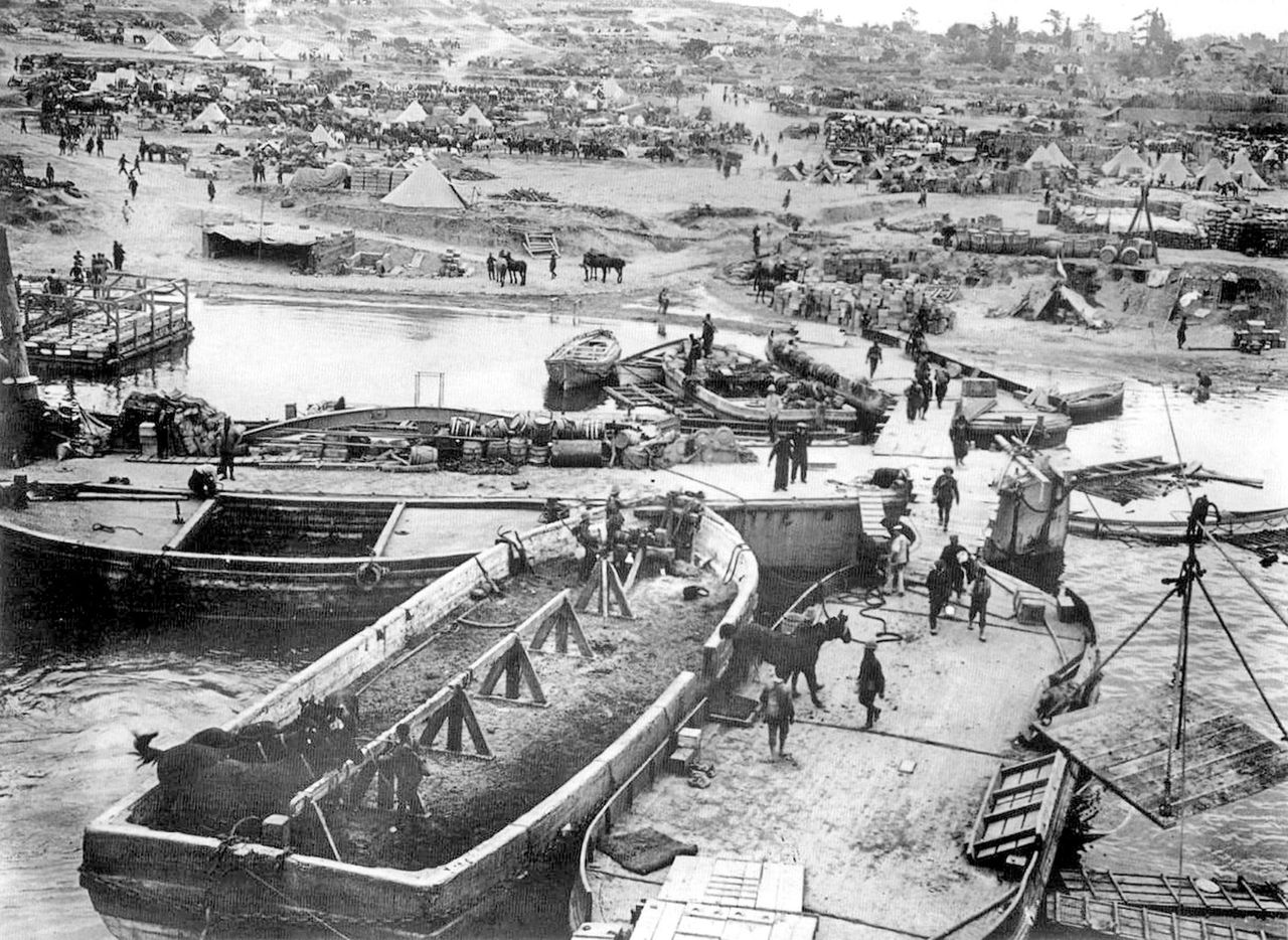 Landing supplies at Helles Beach, Gallipoli, 1915. The Gallipoli Campaign — also known as the Dardanelles Campaign or the Battle of Gallipoli or the Battle of Canakkale — took place on the Gallipoli peninsula in the Ottoman Empire (now Gelibolu in modern day Turkey) between 25 April 1915 and 9 January 1916, during the First World War. A joint British and French operation was mounted to capture the Ottoman capital of Constantinople (Istanbul) and secure a sea route to Russia. The attempt failed, with heavy casualties on both sides.