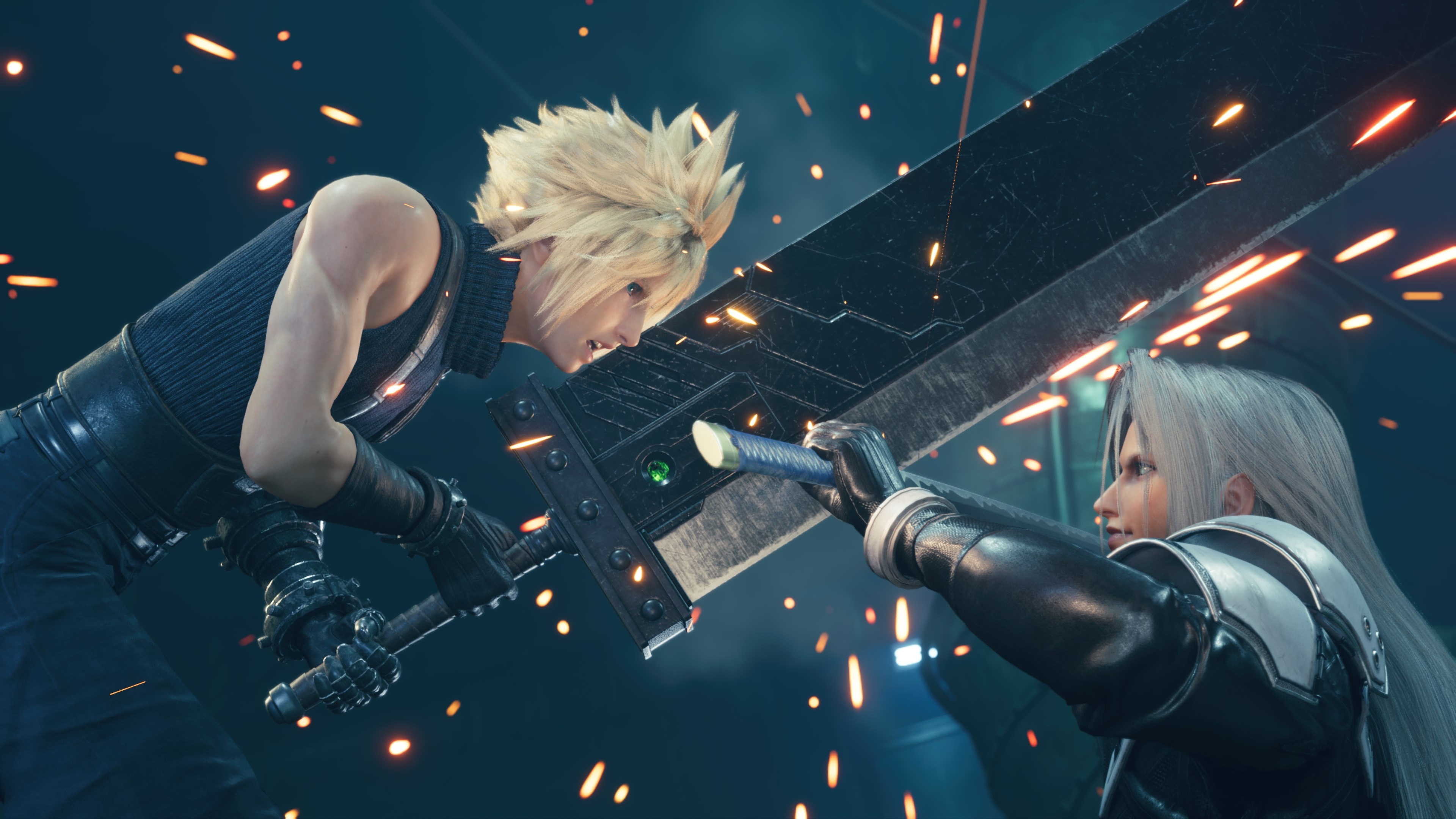 Cloud and Sephiroth in Final Fantasy 7 Remake