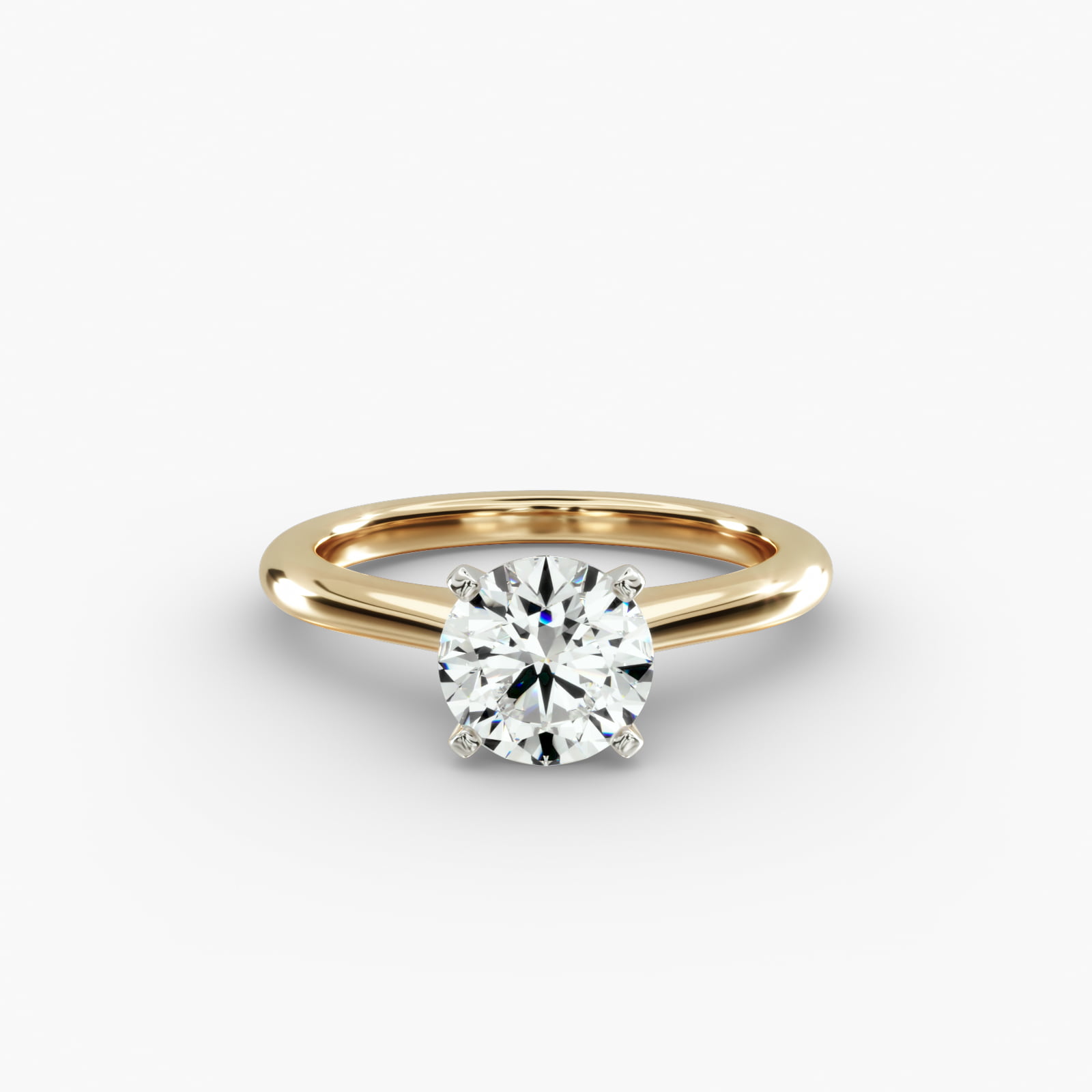 Petite Solitaire Engagement Ring in 14k Yellow Gold
