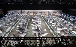 Large Room with Storm clouds hanging heavy in the air