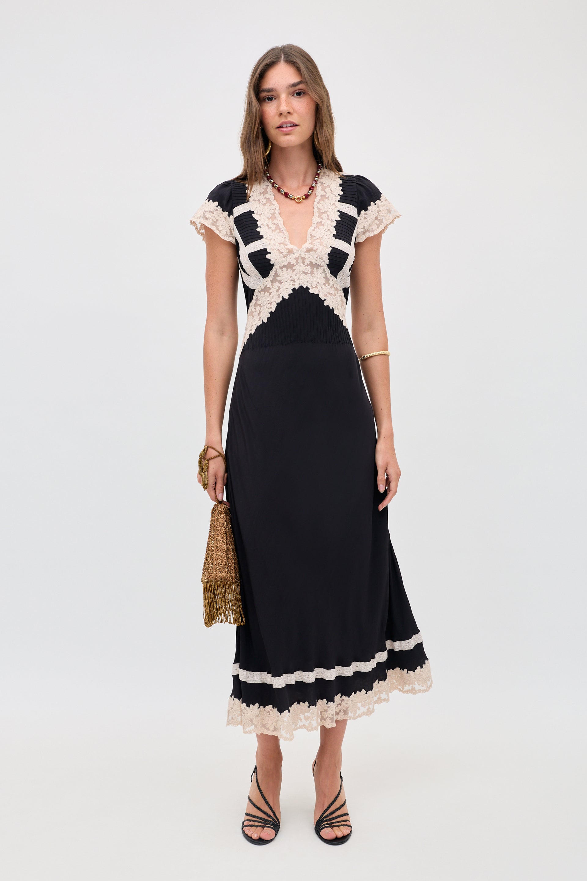 Martina Midi Dress in Black