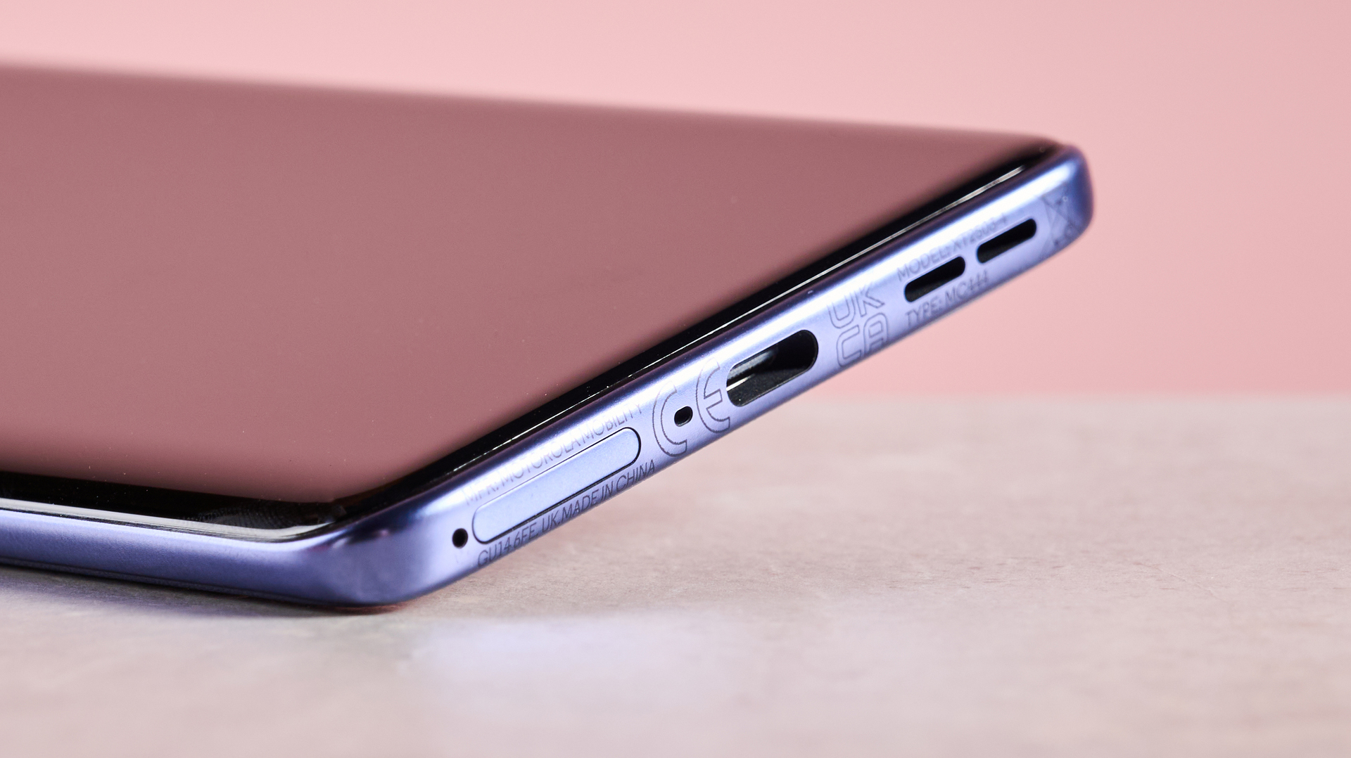 USB-C port on the base of the Motorola Edge 60 Fusion