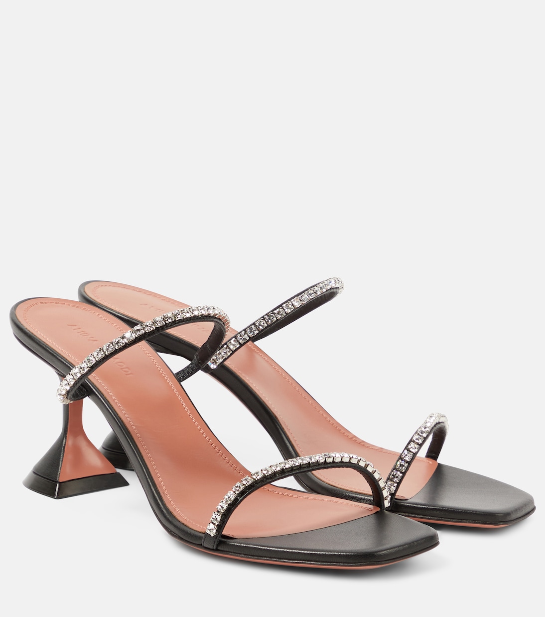 Gilda 70 Embellished Leather Mules