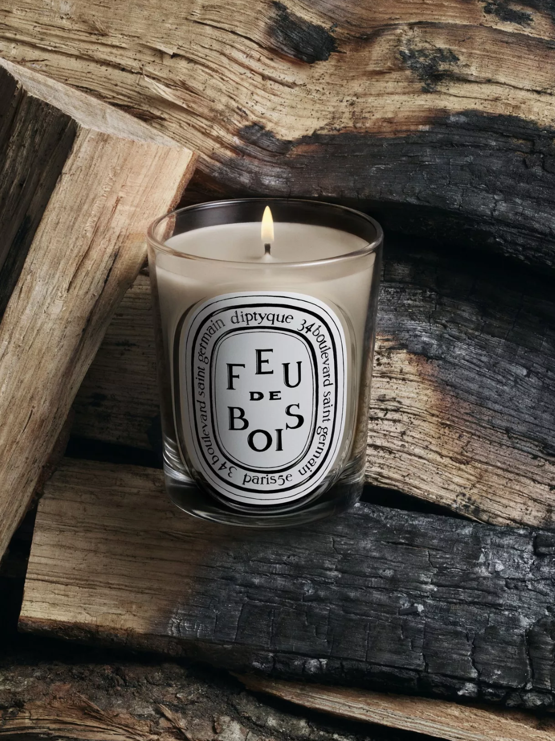 A wood fire scented candle from Diptyque