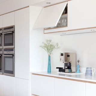 kitchen with white cabinet