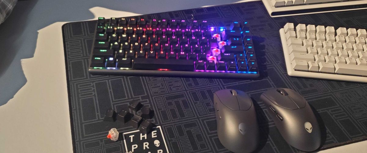 black RGB lit keyboard